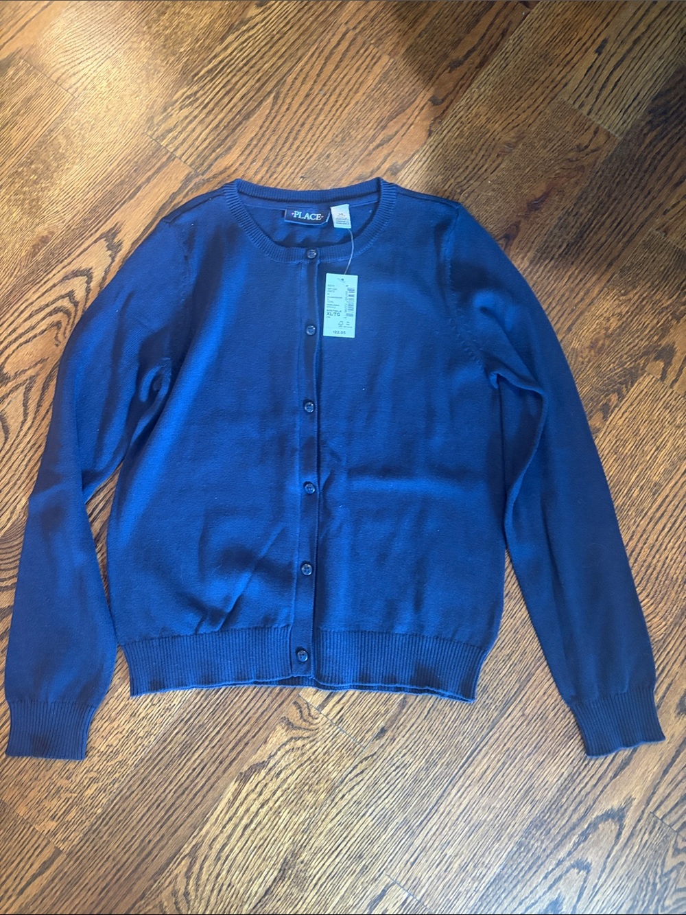 Place Navy Blue Button-Front Knit Cardigan